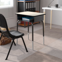 Flash Furniture FD-DESK-GY-GG Student Desk with Open Front Metal Book Box - Gray